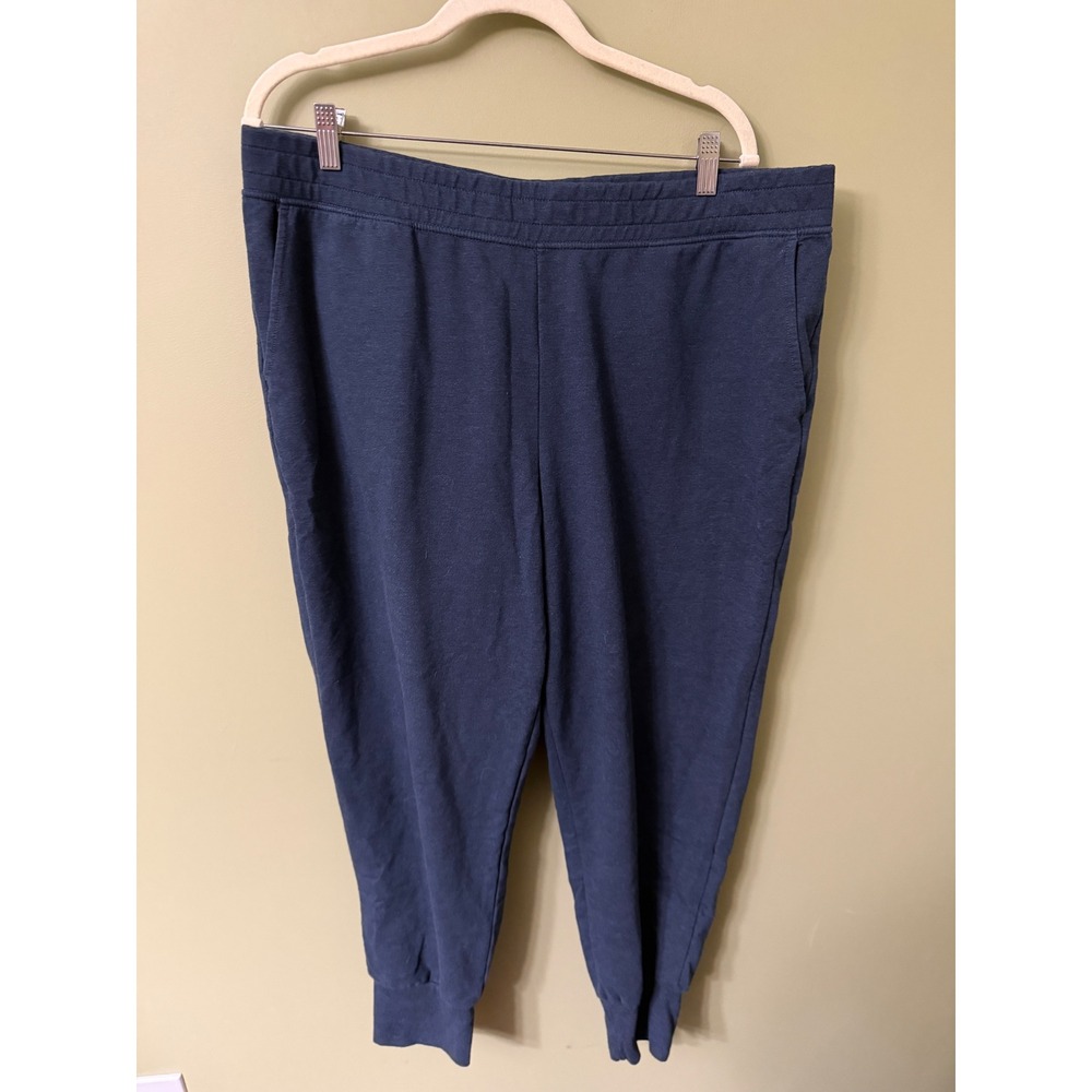 Patagonia Ahnya XL Organic Cotton Sweatpants Navy Blue Joggers Fleece Pockets